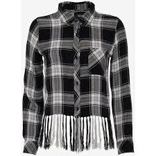 Black And Gold Flannel Shirt Women S Rails Cropped Fringe Hem Plaid Shirt Black Plaid Shirt Black Button Up Shirt Black Flannel Shirt