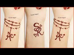Isn't this a cute and simple heart . S R A T P N Love Tattoo Mehndi Designs Cute Letters Tattoo Mehndi Designs Youtube
