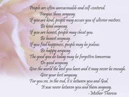English Poem Mother Teresa Quotes Mother Theresa Quotes Mom Quotes