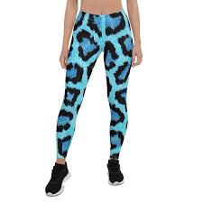 This Item Is Unavailable In 2020 Animal Print Leggings Leopard Leggings Blue Leggings