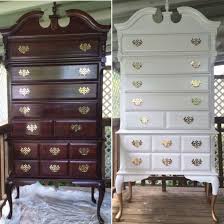 Modernized This Beautiful Queen Anne Highboy Dresser White And Gold Before And After Cherry Bedroom Furniture Queen Anne Furniture Furniture Makeover