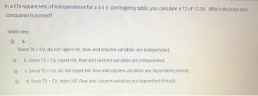 The best cv examples for your next dream job search. Solved In A Chi Square Test Of Independence For A 3 X3 Co Chegg Com