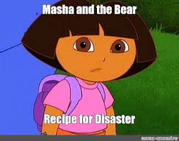 The show focuses on the adventures of a little girl. Mem Masha And The Bear Recipe For Disaster Vse Shablony Meme Arsenal Com
