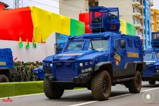 Guinea President showcasing New Police Armor Vehicles on the street of  Conakry Saying I'm ready for anything nosiness 😩😢 Follow Spark Salone