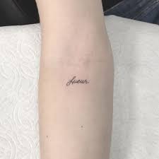 Romeo Lacoste On Instagram Lueur The French Word For A Glow Of Light She Asked Me To Make It Small And Elegant D French Word Tattoos Tattoos French Tattoo