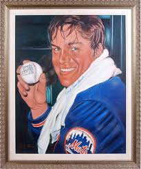 Tom Seaver Signed Original Painting by Robert Simon