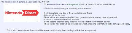 Ultimate and games coming to nintendo switch in the first half of 2021. Ultima VÊŸm On Twitter Check Out This Nintendo Direct Leak It S Clearly Believable Because Someone Anonymously Posted It On 4chan