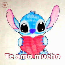 Bonito Dibujo A Mano De Stitch Con Frase Te Amo Mucho Dibujo Tiernos Como Dibujar A Stitch Dibujos Kawaii