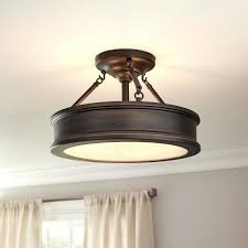 Home Decorators Collection Grafton 3 Light Hallmark Bronze Semi Flush Mount Ceiling Light 23959 The Home Depot In 2020 Kitchen Ceiling Lights Flush Mount Ceiling Lights Industrial Flush Mount Lighting