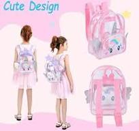 ACEIOT Mochila transparente para meninas, mochila infantil, mochila  transparente de unicórnio para crianças, mochila para jardim de infância,  Roxa | ...
