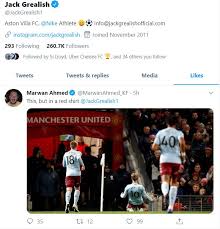 وقال جريليش في تصريحاته التي نشرتها شبكة بي إن سبورتس: Jack Grealish Manchester United Transfer Hint On Twitter