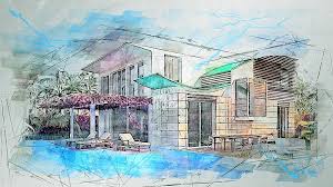 We were contacted by a family named pesek who lived near memorial drive on the west side of houston. Architecture Building Swimming Pool Modern Style Drawing Render Nature Exterior Pool Green Pikist