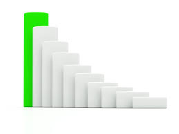 Chart Success Cylinders On White Background Stock