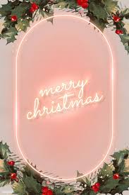 Oval Pink Neon Frame Decorated With Mistletoes Social Template Vector Premium Image By Rawpixel C Xmas Wallpaper Christmas Phone Wallpaper Pink Christmas Diy