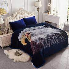 Bright and uniquely designed korean blankets. Amazon Com Jyk Korean Style Faux Mink Fleece Blanket 77 X87 5 Lb 2 Ply Reversible 520gsm Silky Soft Plush Warm Blanket For Autumn Winter Eagles Eagle Queen Kitchen Dining