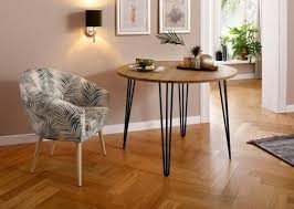 Home Affaire Esstisch Hairpin Aus Massiver Eiche Mit Metallbeinen Breite 100 Cm Online Kaufen Otto Kuchentisch Rund Esstisch Haus Deko