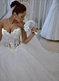 Ein perfekte brautkleid ist essentiell für jede braut hochzeit. Changjie Changjie Damen Schulterfrei Brautkleid Prinzessin Luxus Kristall Perlen T Ll Brautkleid Prinzessin Kleid Hochzeit Ballkleid Hochzeit Kleider Hochzeit