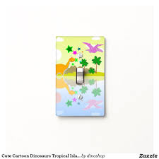 Cute Cartoon Dinosaurs Tropical Island Kids Room Light Switch Plate Kids Room Lighting Light Switch Plates Light Switch Covers