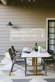With a nod to hollywood regency design, isabella infuses your view the fielding table lamp from arhaus. Arhaus Marble And Brass Dining Table Give Away Juniper Home