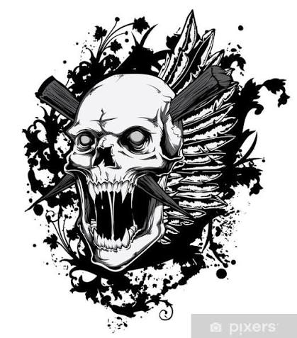 Sticker Screaming skull - PIXERS.US