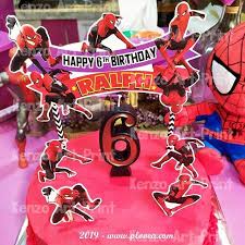 4 butir telur 100 gr terigu 30 gr kue ulang tahun spiderman untuk anak laki laki | decorating cake. Cake Topper Hiasan Kue Ultah Tema Spiderman Shopee Indonesia