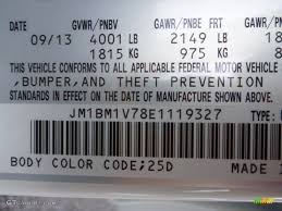 2014 Mazda3 Color Code 25d For Snowflake White Pearl Photo