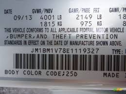 2014 mazda3 color code 25d for snowflake white pearl photo