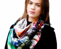 Silk Chiffon Scarf "paris Montage"