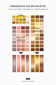 Procreate Palette Metallic Gradients Gold Rose Gold And Etsy Bronze Color Palette Rose Gold Color Palette Color Palette