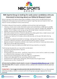 Leverage your professional network, and get hired. Sign Up For Nbc Sports Information Day