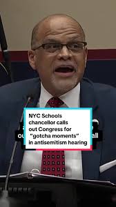NYC Schools Chancellor David Banks called out Congress members for looking  for "gotcha moments" in a hearing about antisemitism in public school  districts. "This convening, for too many people across ...