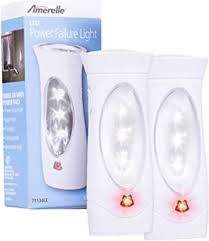 Amerelle Emergency Lights For Home By Amertac 2 Pack Power Failure Light And Plug In Flashlight Combo Automatically Lights When The Power Fails Rechargeable For Power Outages 71134cc Amazon Com