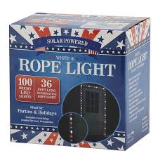 Flipo 100 Led Solar Rope Lights Red White Blue