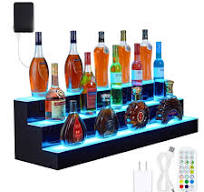 Cool LED Wine Rack - 2-Tier Wall Mounted Shelf Holds 8 Bottles With  Color-Changing RGB Lights