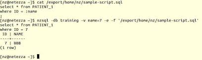 Run Netezza Sql Script File Using Nzsql Variable Substitution Sql Script Variables