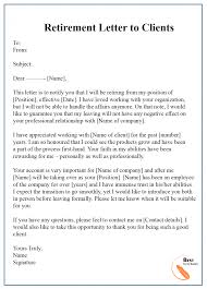 A thank you to the company and colleagues. 7 Free Retirement Letter Template Format Sample Example