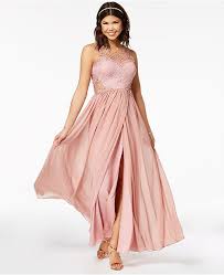 Juniors Embellished Illusion Tulip Gown Created For Macys