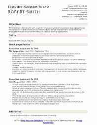 The florida chief financial officer manages accounting and auditing, unclaimed property, and manages investments. Executive Assistant To Cfo Resume Samples Qwikresume