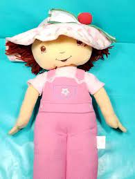 Strawberry Shortcake Plush Stuffed Pink Overalls Rag Doll Pillow Giant  Large 28