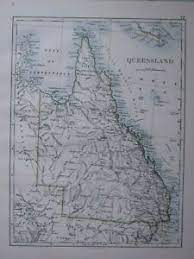 Ein perfekter begleiter für eine reise! 1895 Viktorianische Karte Australien Queensland Ebay