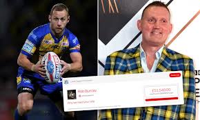 Rob burrow of leeds rhinos is upended by ben westwood of warrington wolves. Rob Burrow S Crowdfunding Page Hits 50 000 After Motor Neurone Disease Diagnosis Daily Mail Online