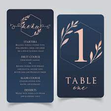 Morskoe Sinee I Rozovoe Zoloto Menyu Svadebnyh Blyud S Nomerami Tablic Wedding Food Rose Gold Wedding Wedding Food Menu