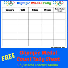 Teacher Mama Free Olympic Medal Count Tally Sheet Olympic