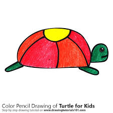 Maybe you would like to learn more about one of these? Turtle For Kids Colored Pencils Drawing Turtle For Kids With Color Pencils Drawingtutorials101 Com
