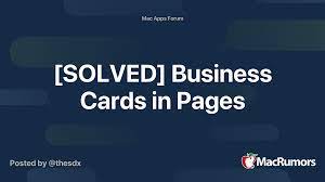 Welcome to recycled parts 4 art! Solved Business Cards In Pages Macrumors Forums