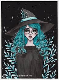 Maybe you would like to learn more about one of these? Aquamarine Witch Day 21 Inktober18 By Aria Illustration Witch Art Witch Painting Art