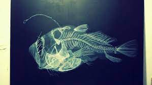 Download fish skeleton clipart images and vector illustrations in 45 different styles for free. I Saw Your Knitted Angler Fish And I Wanted To Show You My Painted One Angler Fish Angler Fish Tattoo Deep Sea Creatures
