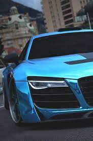 Audi R8 With Blue Chrome Finish Luxurysportcarsaudir8 Audi Audi Cars Sport Cars