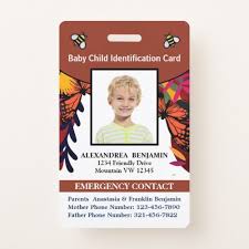 Ohio photo id cards for children may assist police if a child is reported missing. Baby Child Photo Name Id Identification Card Badge Gabriel Angel Design