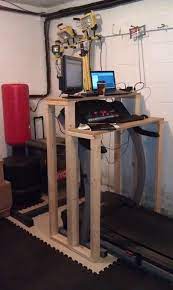 If you have a small home or apartment that has no area for a treadmill this just might make you rethink that. 12 Ideas For Creative Desk Find Your Dream Here Diy Standing Desk Diy Computer Desk Treadmill Desk